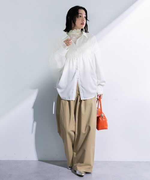 Green　Parks（グリーンパークス）の「脇シャーリングシャツ（シャツ/ブラウス・レディース・ホワイト系その他2/ブルー系その他6/ホワイト系その他6・FREE）」の16枚目の写真