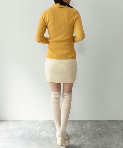 on:nue（オンニュ）の「【on:nue】[着用動画あり！] ニットミニ丈タイトスカート /2026 SS COLLECTION（スカート・レディース・バーガンディー/ブラック/アイボリー/グレー・FREE）」の15枚目の写真