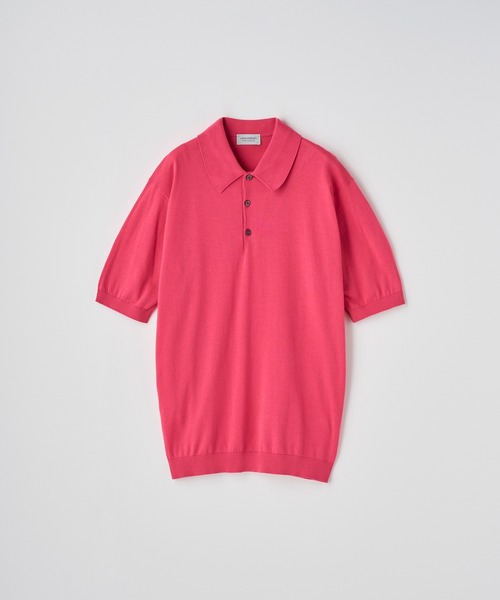 JOHN SMEDLEY(ジョンスメドレー)の「半袖コットンニットクラシックポロシャツ(ポロシャツ・メンズ・ピンク系その他2・S/M/L)」の1枚目の写真