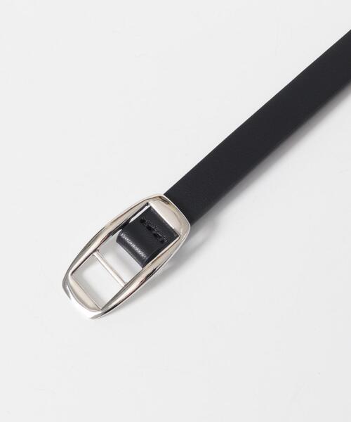 SMELLY（スメリー）の「スクエアバックルナローベルト（ベルト・レディース・ブラック/アイボリー・-）」の9枚目の写真