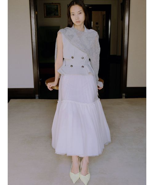 SNIDEL（スナイデル）の「シアーボレロカーディガン（カーディガン/ボレロ・レディース・アイボリー/グレー/イエロー・F）」の8枚目の写真