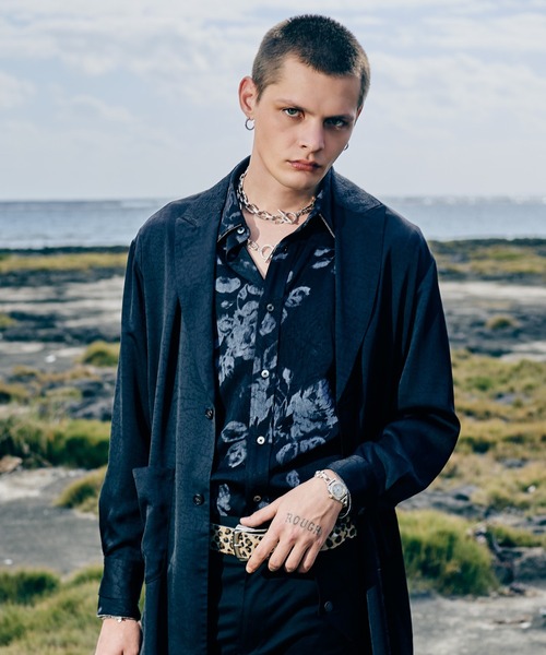 glamb（グラム）の「Extra Long Gown Shirt / エクストラロングシャツ（シャツ/ブラウス・メンズ・ブラック/イエロー・S/M/L）」の17枚目の写真