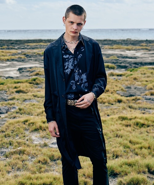 glamb（グラム）の「Extra Long Gown Shirt / エクストラロングシャツ（シャツ/ブラウス・メンズ・ブラック/イエロー・S/M/L）」の18枚目の写真