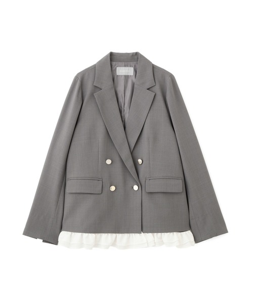 JILL by JILL STUART(ジルバイジルスチュアート)の「セットアップ対応ドライタッチフリルヘムジャケット(テーラードジャケット・レディース・モカ/ベージュ/グレー・FREE)」の7枚目の写真