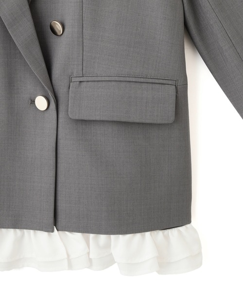 JILL by JILL STUART(ジルバイジルスチュアート)の「セットアップ対応ドライタッチフリルヘムジャケット(テーラードジャケット・レディース・モカ/ベージュ/グレー・FREE)」の12枚目の写真