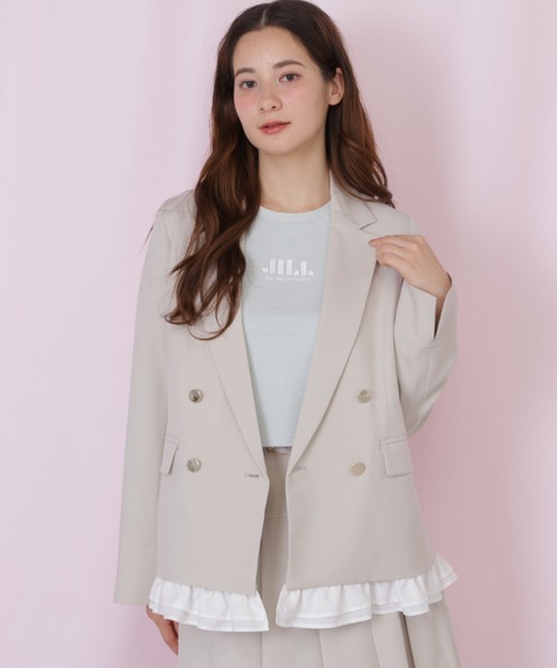 JILL by JILL STUART(ジルバイジルスチュアート)の「セットアップ対応ドライタッチフリルヘムジャケット(テーラードジャケット・レディース・モカ/ベージュ/グレー・FREE)」の19枚目の写真