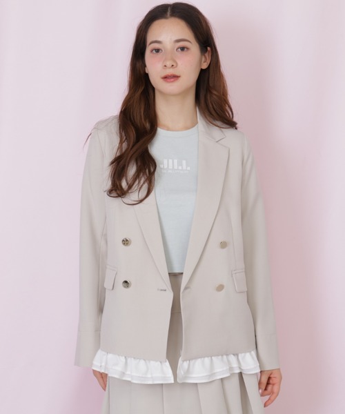 JILL by JILL STUART(ジルバイジルスチュアート)の「セットアップ対応ドライタッチフリルヘムジャケット(テーラードジャケット・レディース・モカ/ベージュ/グレー・FREE)」の21枚目の写真