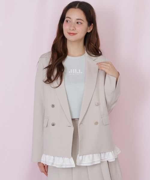 JILL by JILL STUART(ジルバイジルスチュアート)の「セットアップ対応ドライタッチフリルヘムジャケット(テーラードジャケット・レディース・モカ/ベージュ/グレー・FREE)」の20枚目の写真