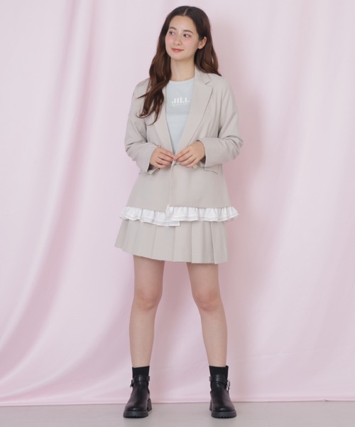 JILL by JILL STUART(ジルバイジルスチュアート)の「セットアップ対応ドライタッチフリルヘムジャケット(テーラードジャケット・レディース・モカ/ベージュ/グレー・FREE)」の13枚目の写真