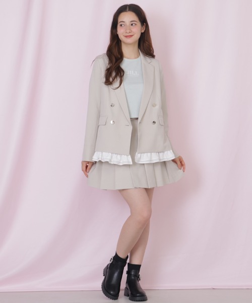 JILL by JILL STUART(ジルバイジルスチュアート)の「セットアップ対応ドライタッチフリルヘムジャケット(テーラードジャケット・レディース・モカ/ベージュ/グレー・FREE)」の14枚目の写真