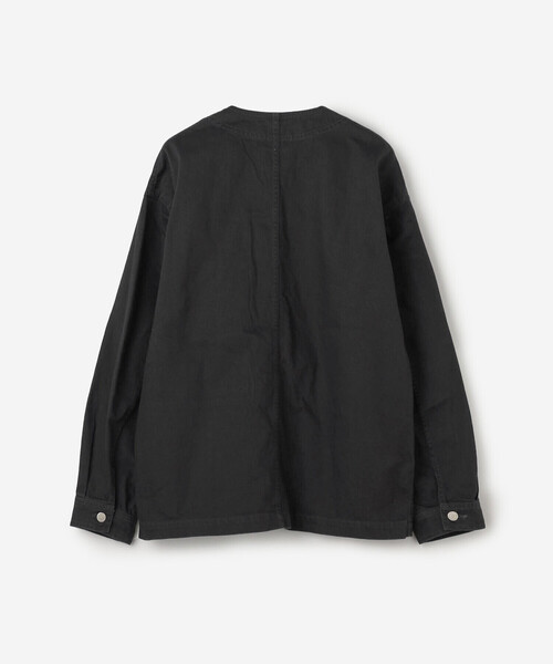 DANTON（ダントン）の「DANTON | ドリル カラーレスジャケット MEN（ノーカラージャケット・メンズ・ブラック・42/40）」の3枚目の写真