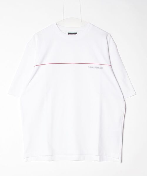 DSQUARED2(ディースクエアード)の「Dsquared2 Tape Loose Fit T-Shirt/0261/CO(Tシャツ/カットソー・メンズ・ホワイト/ブラック・L/M/S/XL)」の2枚目の写真