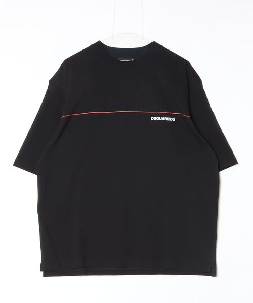 DSQUARED2(ディースクエアード)の「Dsquared2 Tape Loose Fit T-Shirt/0261/CO(Tシャツ/カットソー・メンズ・ホワイト/ブラック・L/M/S/XL)」の1枚目の写真