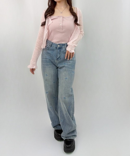 frunco(フランコ)の「【ZOZOTOWN限定】ヘンリーネックリブキャミソール(キャミソール・レディース・ピンク/ブラック・FREE)」の5枚目の写真