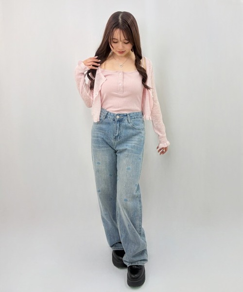 frunco(フランコ)の「【ZOZOTOWN限定】ヘンリーネックリブキャミソール(キャミソール・レディース・ピンク/ブラック・FREE)」の6枚目の写真