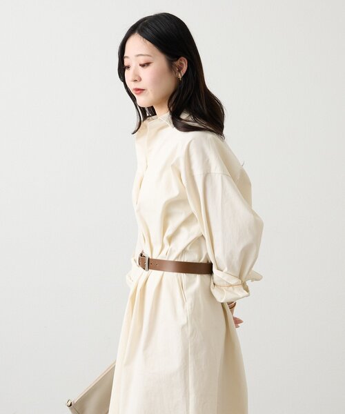 russet(ラシット)の「シャツドレス(ワンピース・レディース・アイボリー/ネイビー・FREE)」の3枚目の写真