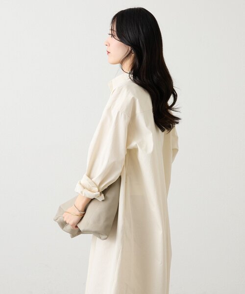 russet(ラシット)の「シャツドレス(ワンピース・レディース・アイボリー/ネイビー・FREE)」の6枚目の写真