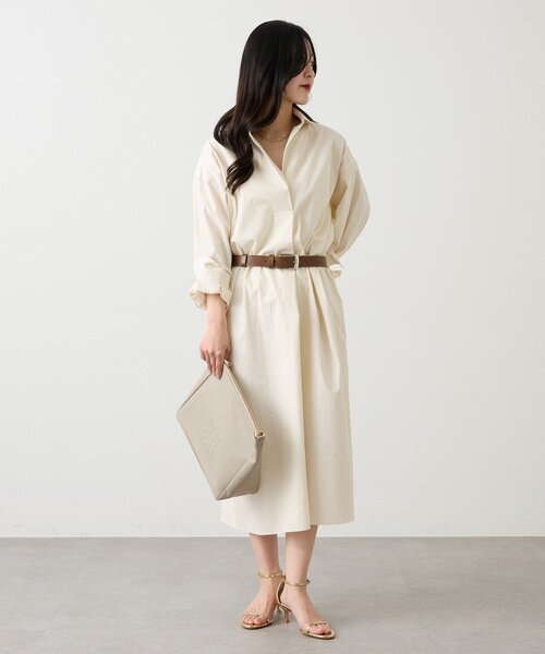 russet(ラシット)の「シャツドレス(ワンピース・レディース・アイボリー/ネイビー・FREE)」の7枚目の写真
