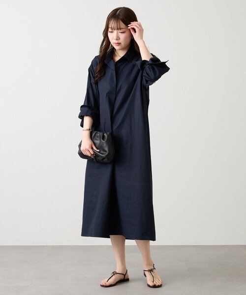 russet(ラシット)の「シャツドレス(ワンピース・レディース・アイボリー/ネイビー・FREE)」の18枚目の写真