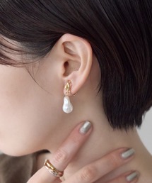 シリコン付 デザインパール イヤリング（両耳用）