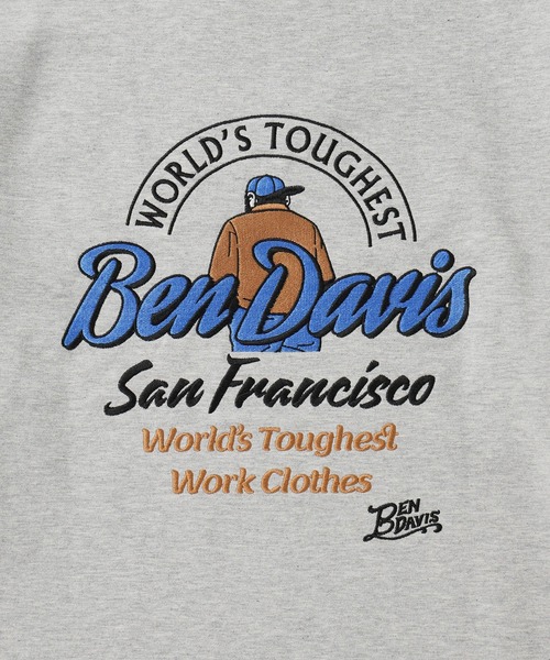BEN DAVIS（ベンデイビス）の「【BENDAVIS別注】ダンボールエンブロイダリクルーネック（スウェット・メンズ・ライトグレー/スミクロ/ホワイト系その他2・M/L/LL）」の17枚目の写真