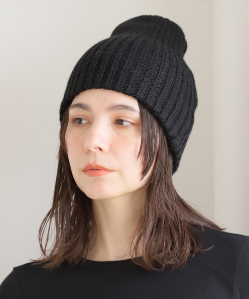 IENA（イエナ）の「KIJIMA TAKAYUKI/キジマ タカユキ ALPACA BEANIE ビーニー WEKNYY202B（ニットキャップ/ビーニー・レディース・ブラック/ブルー系その他・FREE）」の9枚目の写真