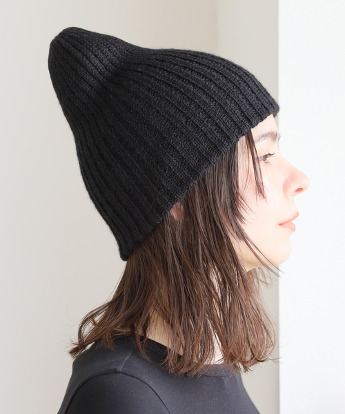 IENA（イエナ）の「KIJIMA TAKAYUKI/キジマ タカユキ ALPACA BEANIE ビーニー WEKNYY202B（ニットキャップ/ビーニー・レディース・ブラック/ブルー系その他・FREE）」の10枚目の写真