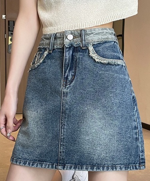 NANEA(ナネア)の「デニムミニスカート インパン付き(デニムスカート・レディース・ブルー・SMALL/MEDIUM)」の1枚目の写真