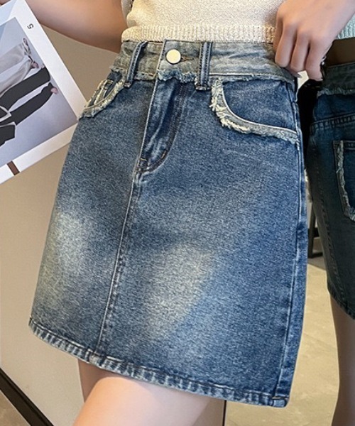 NANEA(ナネア)の「デニムミニスカート インパン付き(デニムスカート・レディース・ブルー・SMALL/MEDIUM)」の12枚目の写真