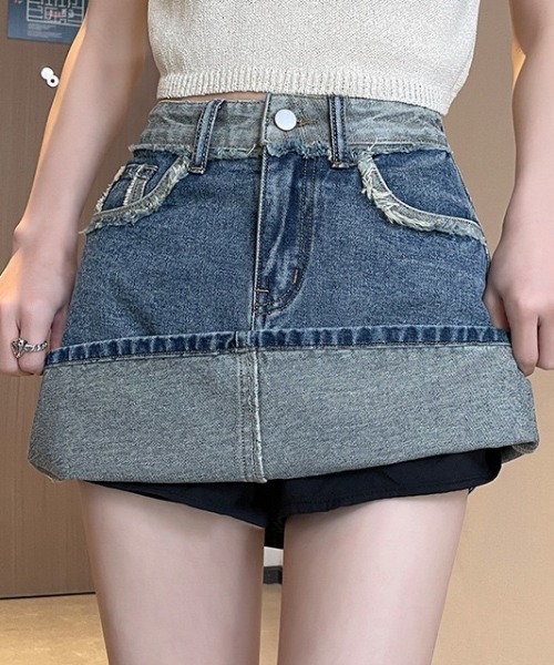 NANEA(ナネア)の「デニムミニスカート インパン付き(デニムスカート・レディース・ブルー・SMALL/MEDIUM)」の10枚目の写真