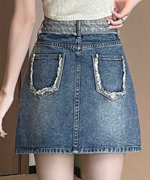 NANEA(ナネア)の「デニムミニスカート インパン付き(デニムスカート・レディース・ブルー・SMALL/MEDIUM)」の11枚目の写真