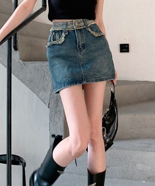 NANEA(ナネア)の「デニムミニスカート インパン付き(デニムスカート・レディース・ブルー・SMALL/MEDIUM)」の17枚目の写真