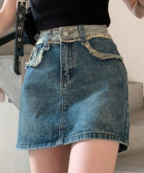 NANEA(ナネア)の「デニムミニスカート インパン付き(デニムスカート・レディース・ブルー・SMALL/MEDIUM)」の14枚目の写真