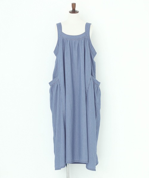 n'OrLABEL（ノアールレーベル）の「『たっぷりフレアデニムジャンスカ』（ジャンパースカート・レディース・ブルー・FREE）」の2枚目の写真