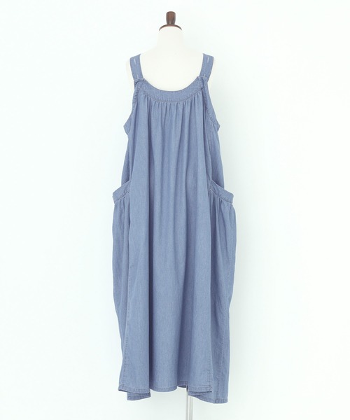 n'OrLABEL（ノアールレーベル）の「『たっぷりフレアデニムジャンスカ』（ジャンパースカート・レディース・ブルー・FREE）」の4枚目の写真