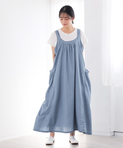 n'OrLABEL（ノアールレーベル）の「『たっぷりフレアデニムジャンスカ』（ジャンパースカート・レディース・ブルー・FREE）」の14枚目の写真