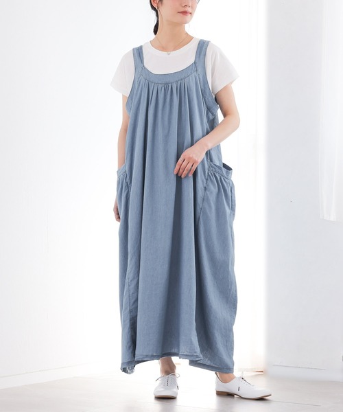 n'OrLABEL（ノアールレーベル）の「『たっぷりフレアデニムジャンスカ』（ジャンパースカート・レディース・ブルー・FREE）」の13枚目の写真