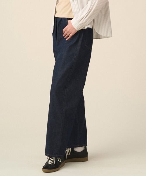 DANTON(ダントン)の「Women's Color Denim Easy Pants(デニムパンツ・レディース・ダークインディゴブルー/チャコール/ピンク系その他/アイボリー/ブルー・38/36)」の1枚目の写真