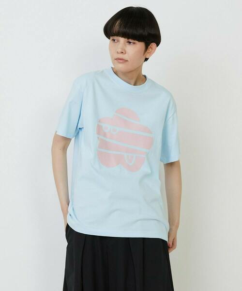 FRAPBOIS PARK（フラボアパーク）の「パークマークT（Tシャツ/カットソー・レディース・ライトブルー/ホワイト/レッド・1/2）」の2枚目の写真