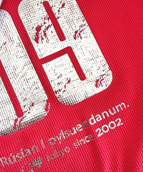 Q（キュー）の「ワッフル半袖Tシャツ（Tシャツ/カットソー・レディース・ピンク/ライトグレー・MEDIUM）」の9枚目の写真