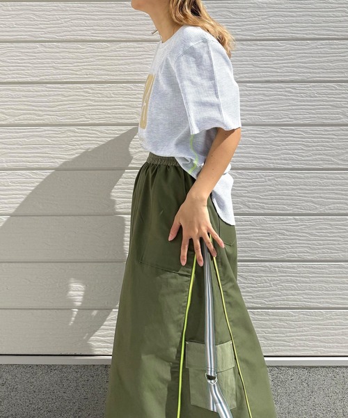 Q（キュー）の「ワッフル半袖Tシャツ（Tシャツ/カットソー・レディース・ピンク/ライトグレー・MEDIUM）」の17枚目の写真