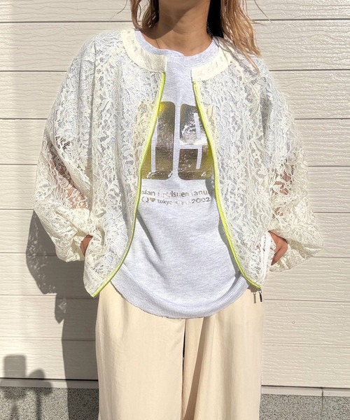 Q（キュー）の「ワッフル半袖Tシャツ（Tシャツ/カットソー・レディース・ピンク/ライトグレー・MEDIUM）」の14枚目の写真