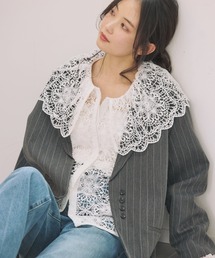 Alumu.（エルム）の「AM610206ラッフルカラーレースブラウス（シャツ/ブラウス）」