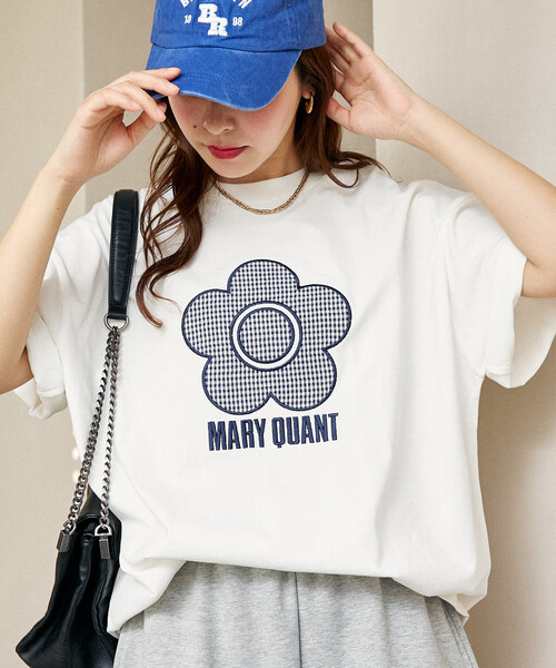 PUBLUX（パブリュクス）の「MARY QUANT × PUBLUX/マリークワント 異素材デイジーアートTシャツ　限定展開（Tシャツ/カットソー・レディース・ブラック/チャコールグレー/ライトグレー/オフホワイト・M/S）」の2枚目の写真