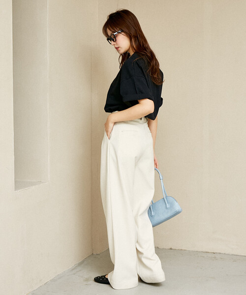 PUBLUX（パブリュクス）の「MARY QUANT × PUBLUX/マリークワント 異素材デイジーアートTシャツ　限定展開（Tシャツ/カットソー・レディース・ブラック/チャコールグレー/ライトグレー/オフホワイト・M/S）」の8枚目の写真