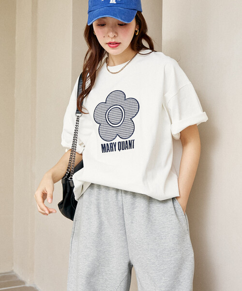 PUBLUX（パブリュクス）の「MARY QUANT × PUBLUX/マリークワント 異素材デイジーアートTシャツ　限定展開（Tシャツ/カットソー・レディース・ブラック/チャコールグレー/ライトグレー/オフホワイト・M/S）」の14枚目の写真