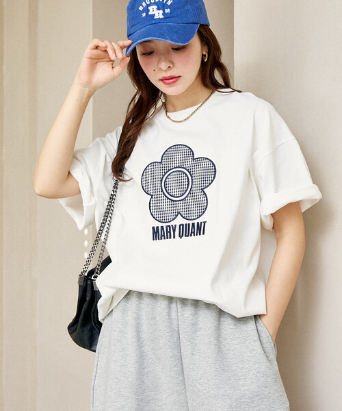 PUBLUX（パブリュクス）の「MARY QUANT × PUBLUX/マリークワント 異素材デイジーアートTシャツ　限定展開（Tシャツ/カットソー・レディース・ブラック/チャコールグレー/ライトグレー/オフホワイト・M/S）」の20枚目の写真