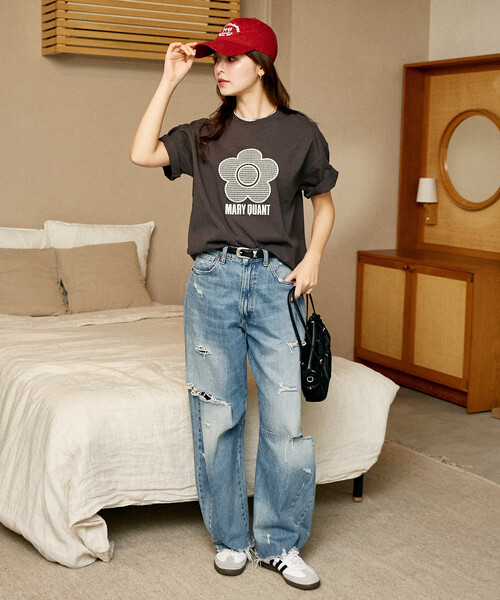 MARY QUANT(マリークワント)の「【累計13,000点突破!】MARY QUANT × PUBLUX/マリークワント 異素材デイジーアートTシャツ 限定展開(Tシャツ/カットソー・レディース・ブラック/チャコールグレー/ライトグレー/オフホワイト・M/S)」の21枚目の写真
