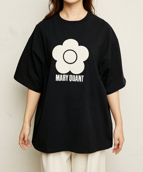 MARY QUANT ストーン装飾 Tシャツ MARY QUANT × PUBLUX/マリークワント 異素材デイジーアートTシャツ