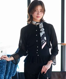 RUIRUE BOUTIQUE | 洗える/ストレッチ | メッシュ フリル カーデ | カーディガン・ニットカーディガン・トップス・ニットトップス・サマーニット・シアートップス(カーディガン/ボレロ)
